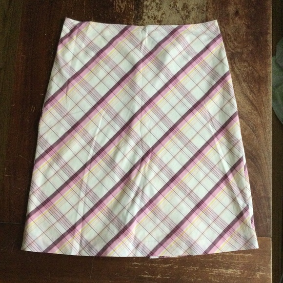Vintage American Eagle Plaid A-Line Skirt Cotton Pink - Sz 2 - Picture 3 of 12